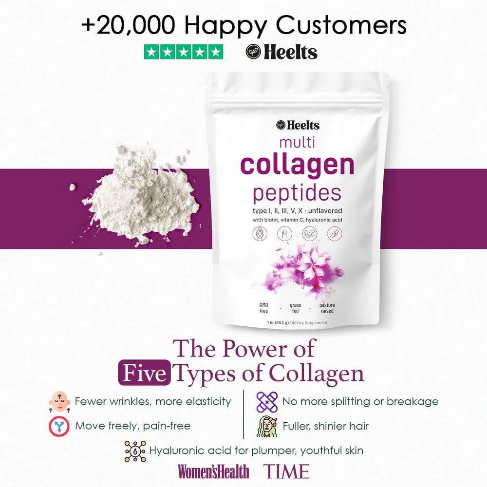 Multi Collagen Peptides – Hair, Skin & Joint Support for Radiant Beauty & Flexibility