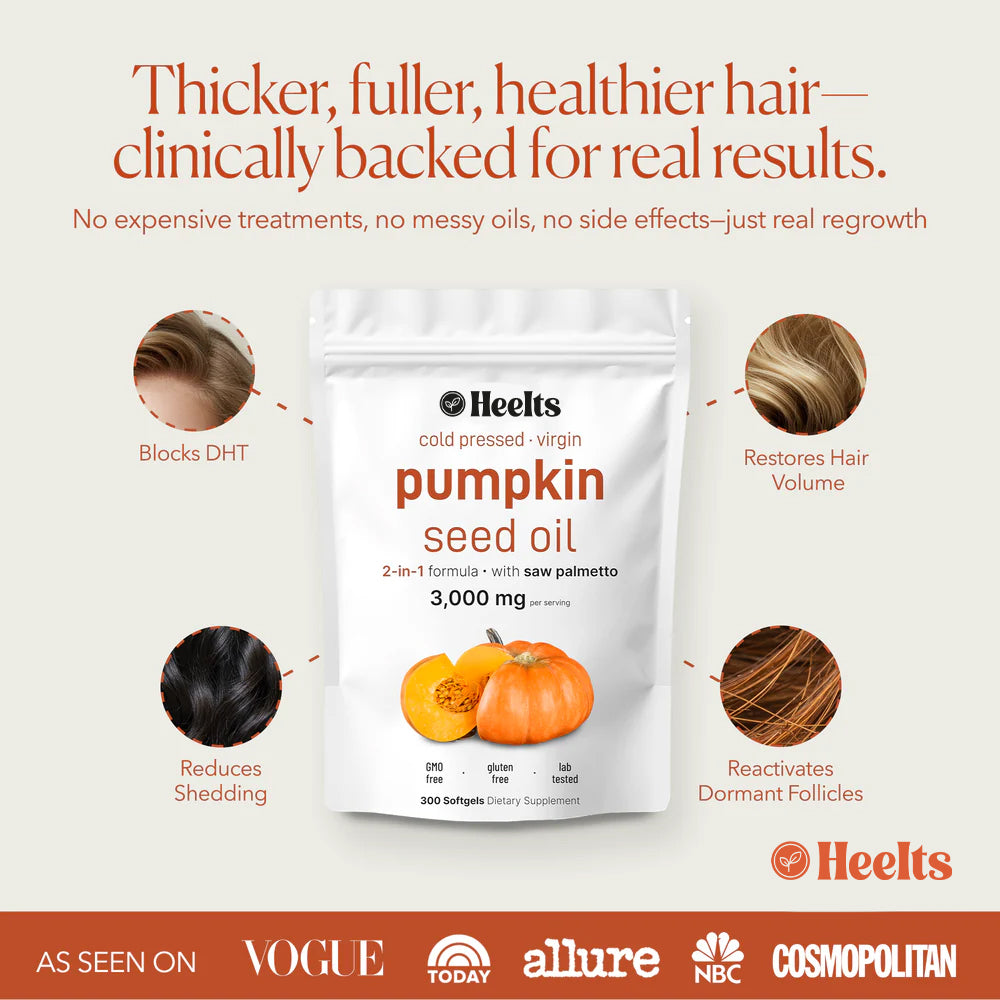 Pumpkin Oil Softgels – DHT Blocker for Hair Growth, Thickness & Scalp Health