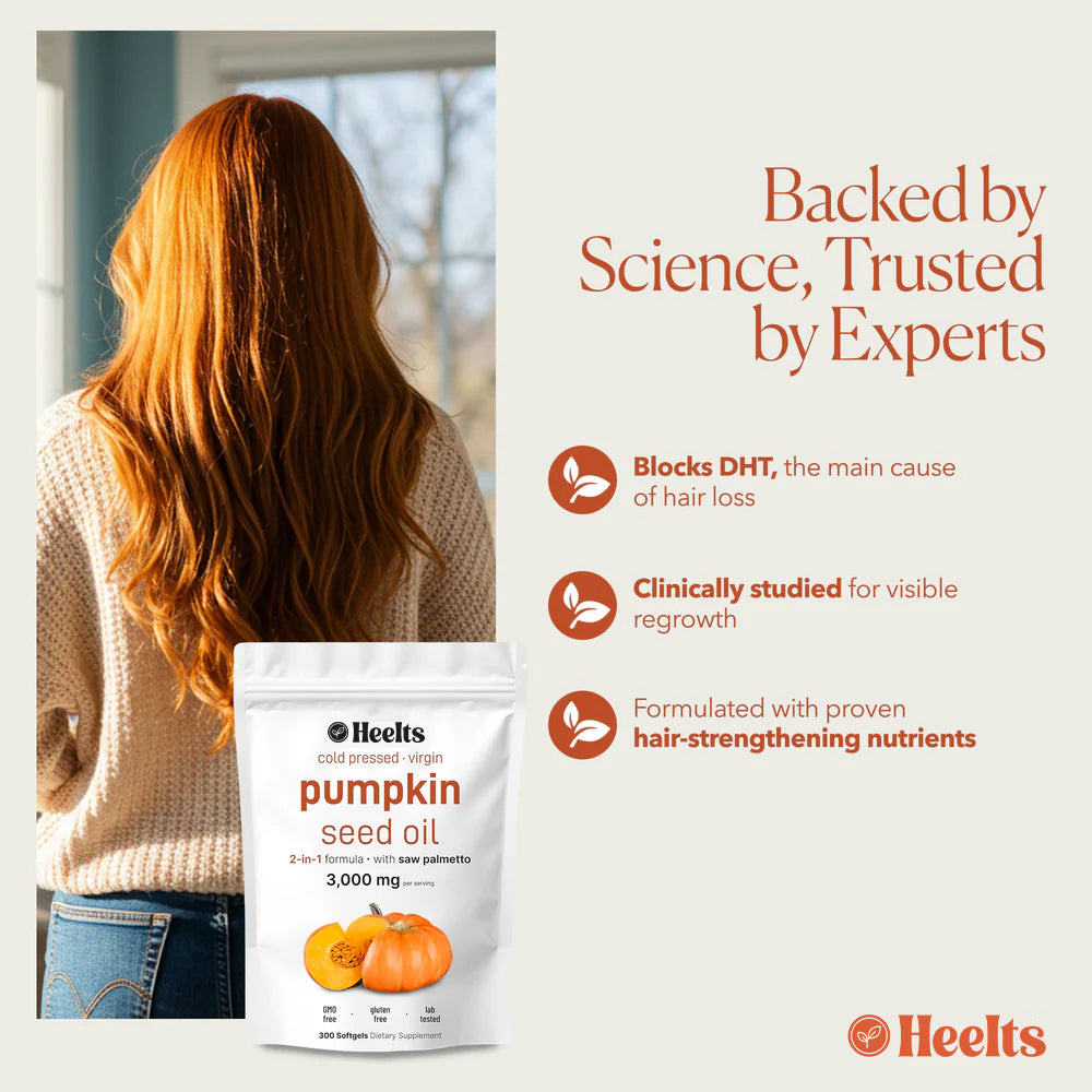 Pumpkin Oil Softgels – DHT Blocker for Hair Growth, Thickness & Scalp Health